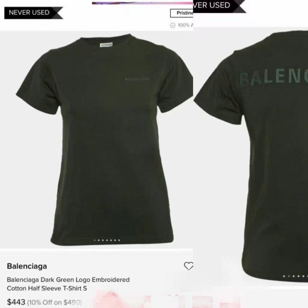 Balenciaga Dark Logo Embroidered Cotton T-Shirt – XS, Brand New with Tags